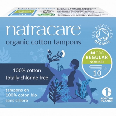 Tampoane interne din bumbac bio, normal, 2 picaturi 10 buc Natracare