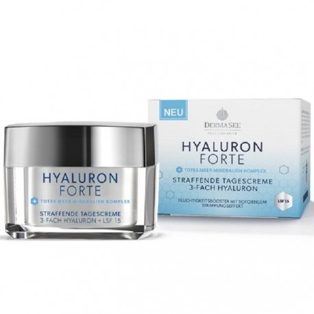 Crema de zi faciala tonifianta cu acid hialuronic forte si minerale, SPF 15 Dermasel 50 ml