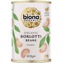 Fasole pestrita Borlotti bio, fara sare - conserva 400g Biona