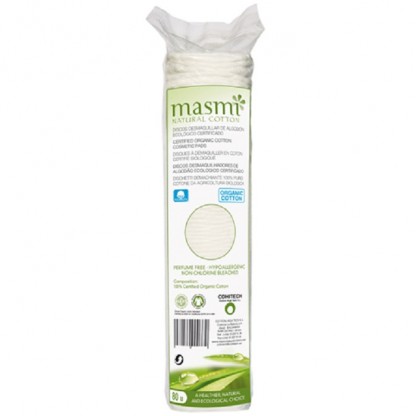 Dischete demachiante din bumbac organic 80 bucati Masmi