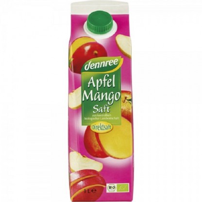Suc de mere cu mango bio, fara zahar 1 litru Dennree