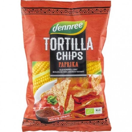 Tortilla chips cu ardei bio 125g Dennree