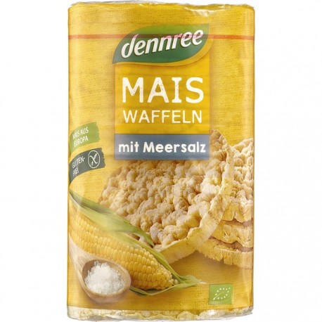 Rondele din porumb expandat cu sare bio, fara gluten 120g Dennree