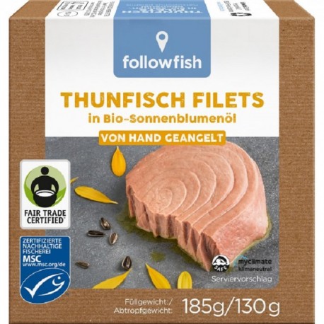 File de ton in ulei de floarea soarelui 185g Followfish