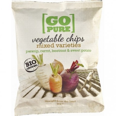 Chipsuri din legume bio cu sare de mare, fara gluten 90g GoPure