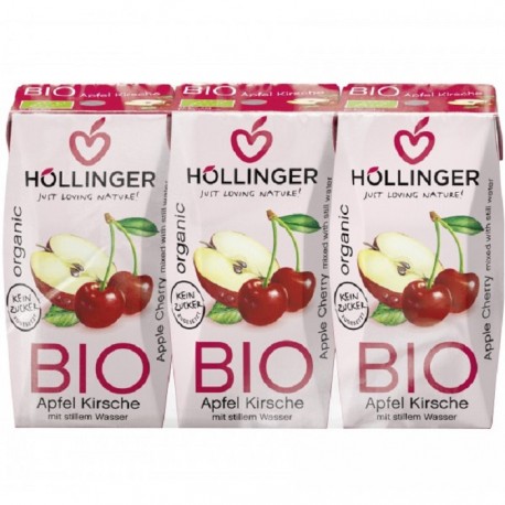 Suc de mere si cirese bio, fara zahar 600ml Hollinger