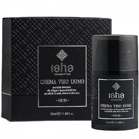 Crema de fata pentru barbati, cu acid hialuronic si ulei de argan 50ml Isha Cosmetics