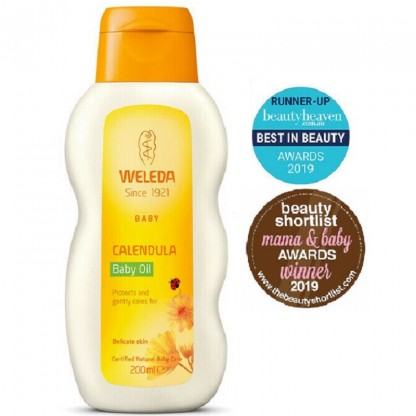 Ulei de corp cu galbenele, fara parfum 200ml Weleda Baby