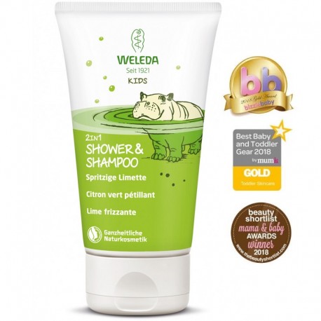 Gel de dus si sampon Lime, 2in1 Kids 150ml Weleda