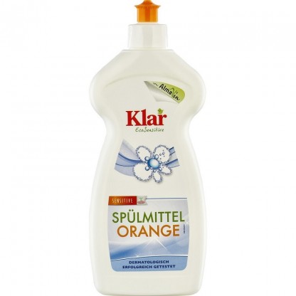 Detergent lichid sensitiv cu portocala pentru vase 500 ml Klar Eco Sensitive