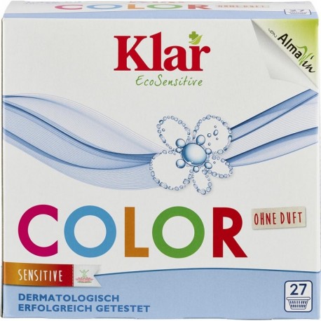 Detergent pudra pentru rufe colorate, fara parfum 1.375kg Klar Eco Sensitve