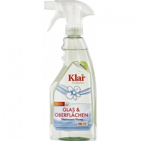 Solutie pentru curatat si degresat suprafete din sticla, cu pulverizator 500ml Klar Eco Sensitive