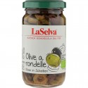 Masline verzi si negre bio, felii in saramura 210g LaSelva