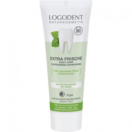 Pasta de dinti gel cu menta bio vegan, fara fluor 75g Logodent