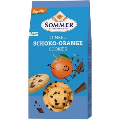 Biscuiti din spelta cu ciocolata si portocale bio 150g Sommer-Co