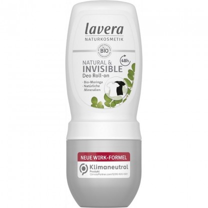 Deodorant roll-on Natural & Invisible cu moringa bio 48h Lavera