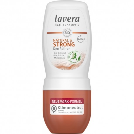 Deodorant roll-on Natural & Strong cu Ginseng bio 48h Lavera 50ml