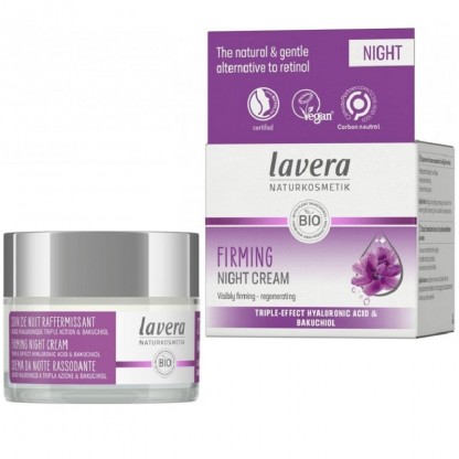 Crema de noapte cu acid hialuronic si bakuchiol 50ml Lavera
