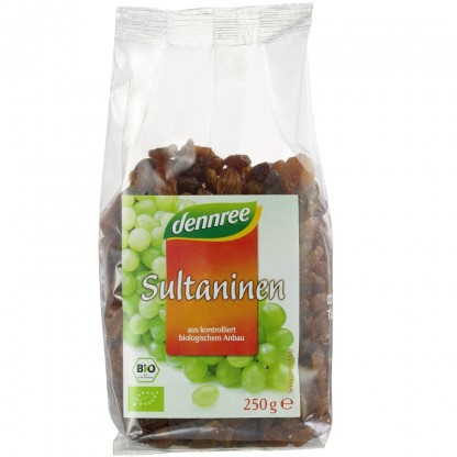 Stafide bio Sultana, fara sulfiti 250g Dennree
