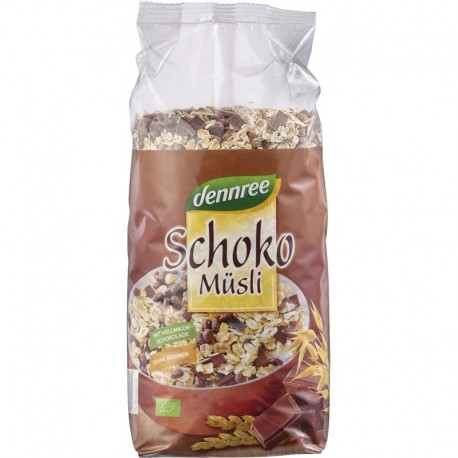 Musli bio cu ciocolata organica 750g Dennree