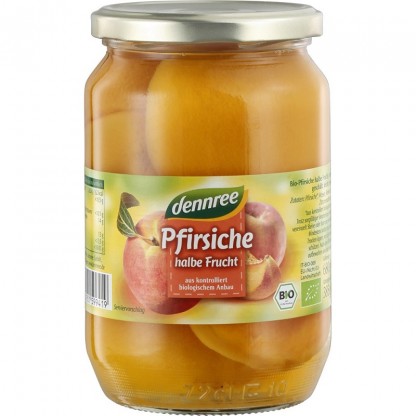 Compot de piersici bio, jumatati 680g Dennree