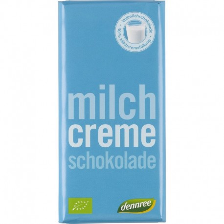 Ciocolata cu lapte si crema de lapte bio 100g Dennree
