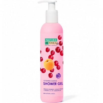 Gel de dus cu merisor si caise Vitamin Charge 400ml Natura Estonica