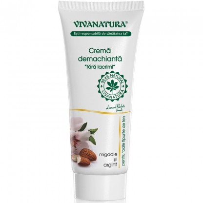 Crema demachianta fara lacrimi cu migdale si argint coloidal, naturala 75ml VivaNatura