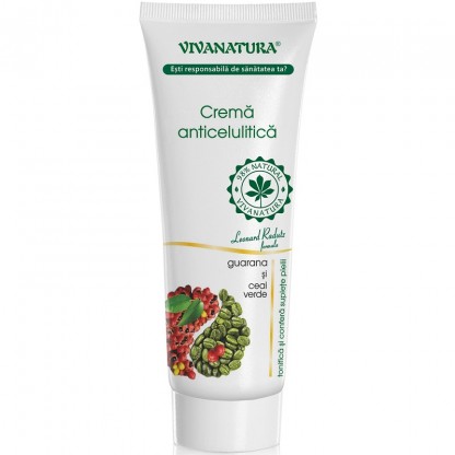 Crema anticelulitica cu guarana si ceai verde, naturala 250ml VivaNatura