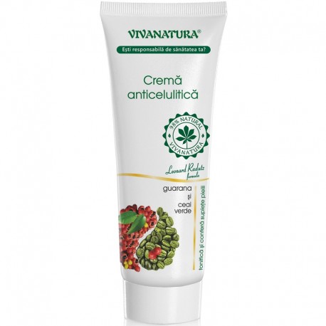 Crema anticelulitica cu guarana si ceai verde, naturala 250ml VivaNatura