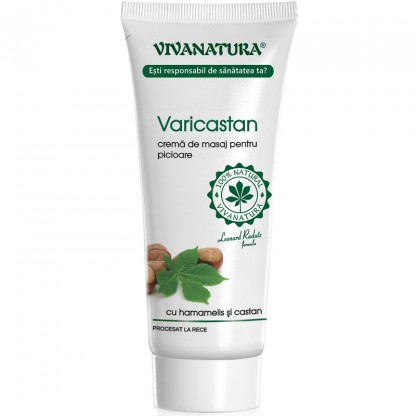 Crema pt masajul picioarelor cu hamamelis si castan, naturala 75ml Varicastan VivaNatura