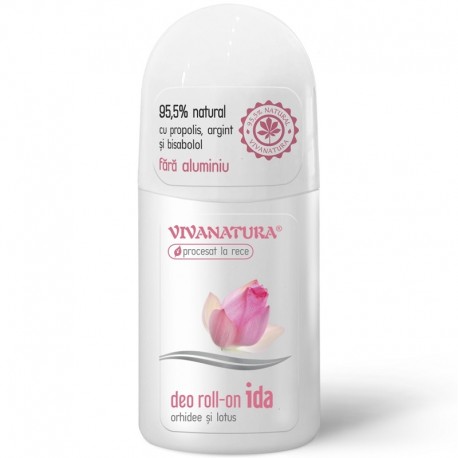Deodorant roll-on natural IDA cu Orhidee si Lotus, fara aluminiu 50ml Vivanatura