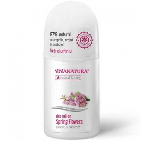 Deodorant roll-on natural Spring Flowers Zambila si Tuberoza 50ml VivaNatura