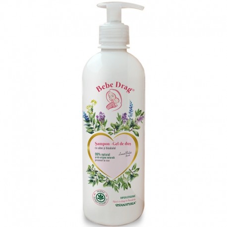 Sampon si Gel de dus natural cu aloe si bisabolol, 500ml Bebe Drag VivaNatura