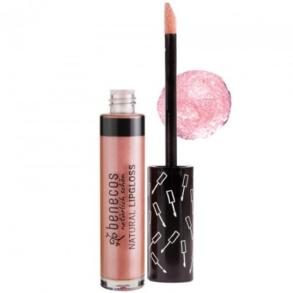 Gloss de buze roz pal sidefat, Natural Lipgloss Rose 5ml Benecos
