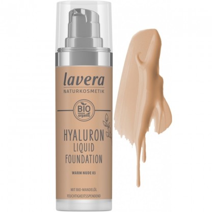 Fond de ten natural cu acid hialuronic Warm Nude 03 Lavera 30ml