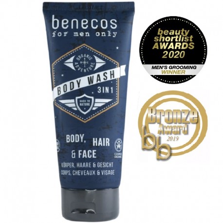 Gel de dus si sampon pentru barbati, natural 200ml Benecos
