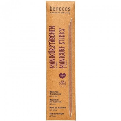 Set betisoare din lemn pentru cuticule, 6 bucati Benecos