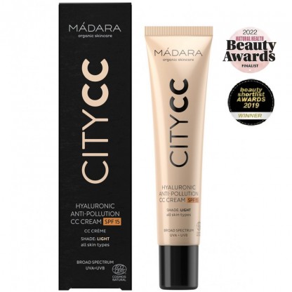 Crema CC anti-poluare SPF15 Light cu acid hialuronic 40ml Madara Organic