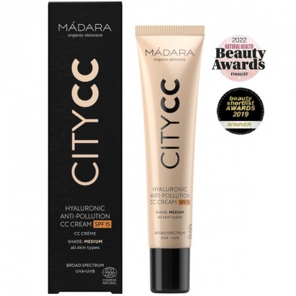 Crema CC anti-poluare SPF15 Medium cu acid hialuronic 40ml Madara Organic