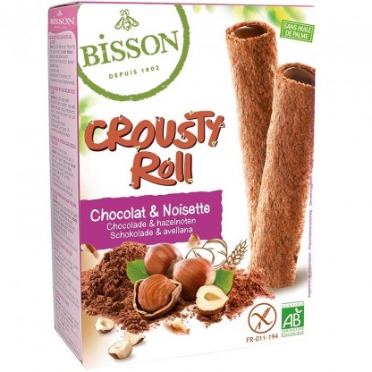 Crousty Roll cu cacao si alune bio, fara gluten 125g Bisson