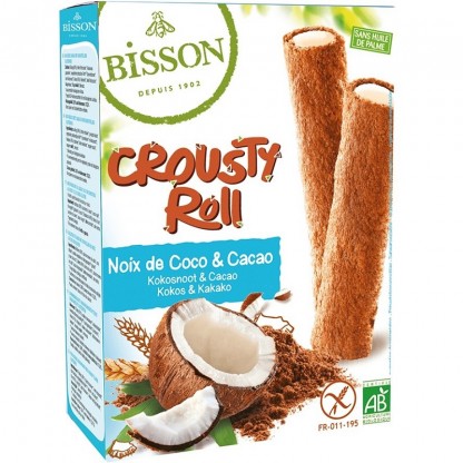 Crousty Roll cu cacao si cocos bio fara gluten 125g Bisson