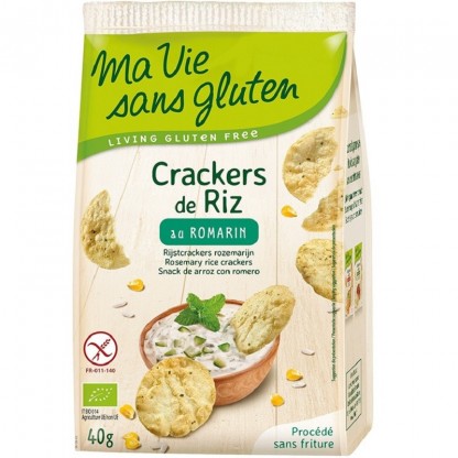 Crackers din orez cu rozmarin bio, fara gluten 40g Ma vie sans Gluten