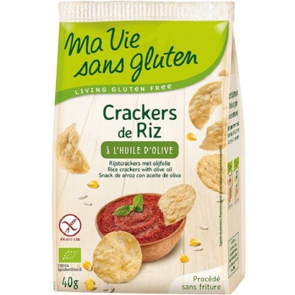 Crackers din orez cu ulei de masline bio, fara gluten 40g Ma vie sans Gluten