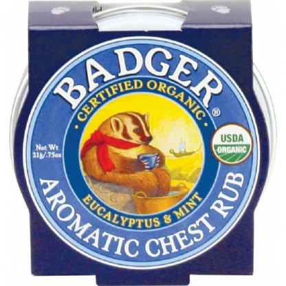 Mini balsam aromatic pt desfundarea nasului si respiratie regulata Chest Rub 21g Badger Organic