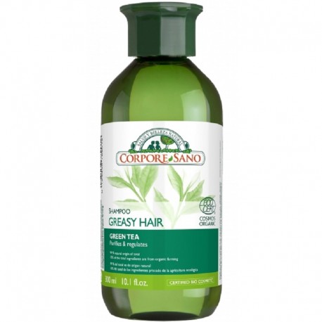 Sampon purifiant cu ceai verde si urzica, pentru par gras 300ml Corpore Sano