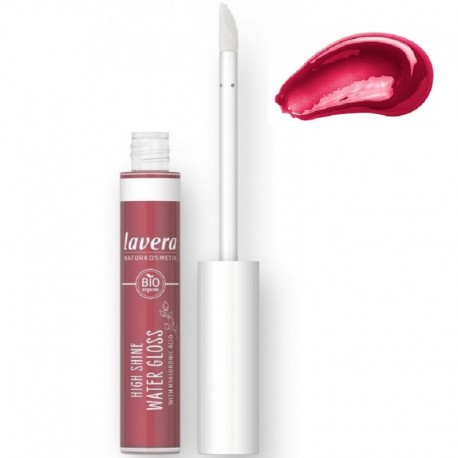 Gloss bio pentru buze High Shine Water Gloss, Hot Cherry 02, vegan 5,5 ml Lavera