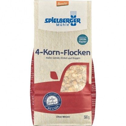 Fulgi din 4 cereale integrale bio, Demeter 500g Spielberger