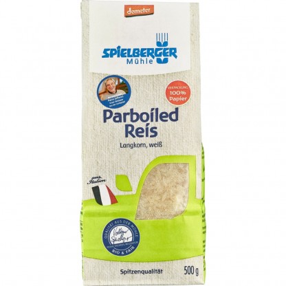 Orez alb cu bob lung prefiert bio Demeter 500g Spielberger