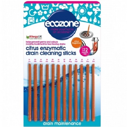 Stick pt desfundarea tevilor si eliminarea mirosului neplacut (citrice) 12 buc Ecozone